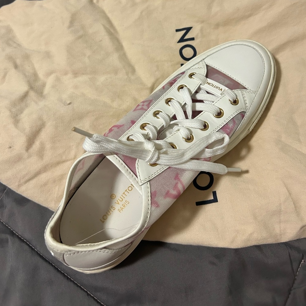Louis Vuitton White and Pink Sneakers - Picture 2 of 4